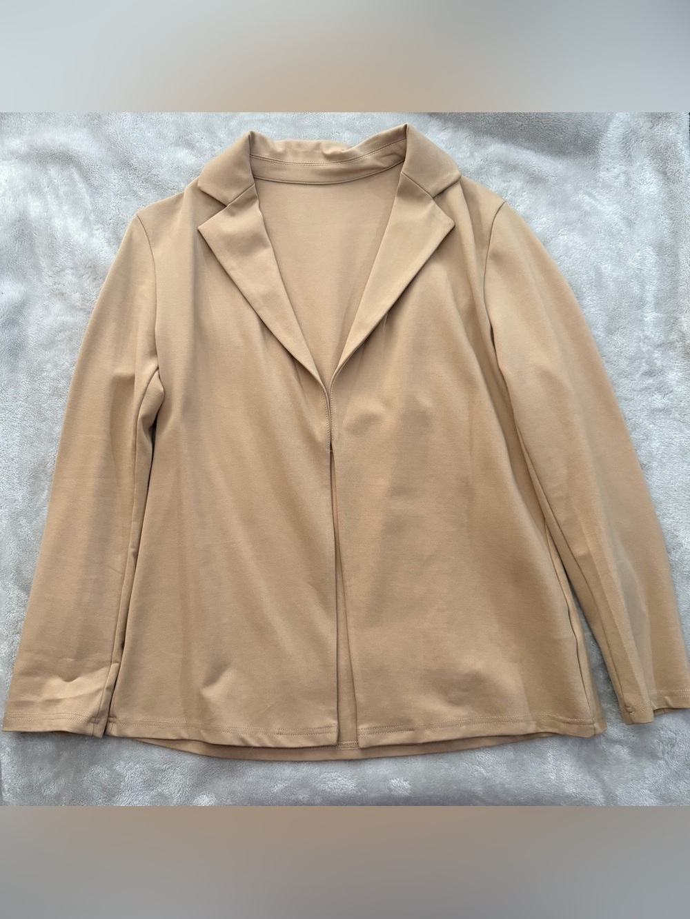 Women's Beige Open-Front Blazer Jacket